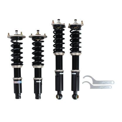 BC Racing coilovers on a white background