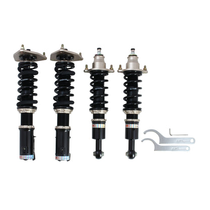 BC Racing coilovers on a white background