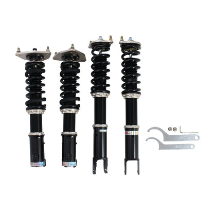 BC Racing coilovers on a white background