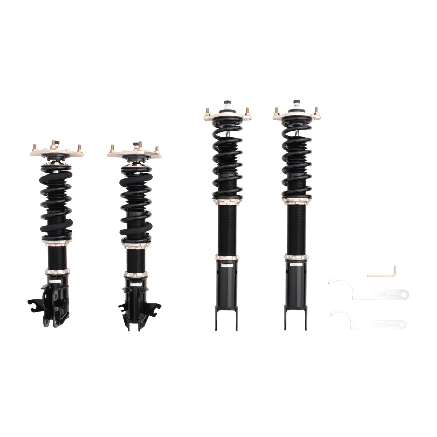 BC Racing coilovers on a white background