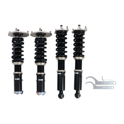 BC Racing coilovers on a white background