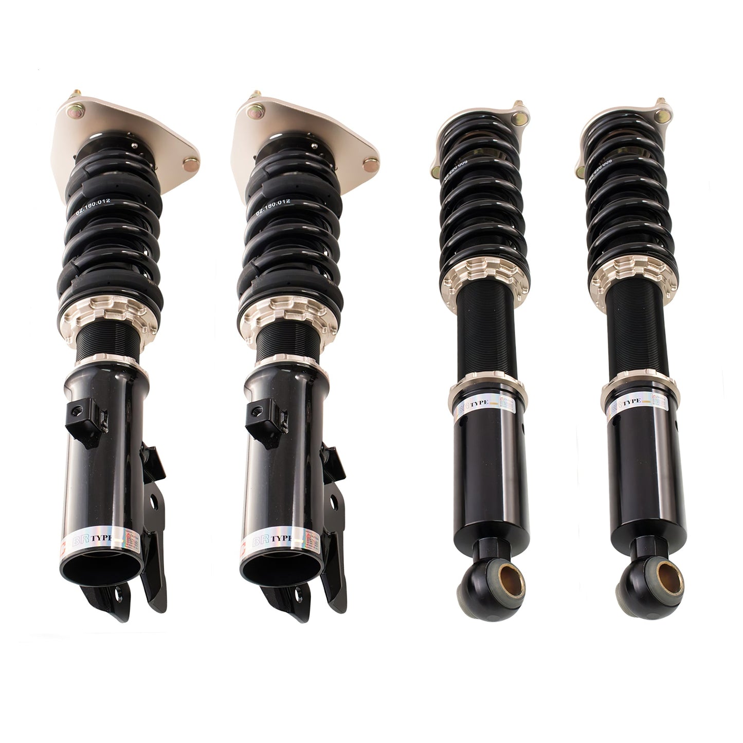 BC Racing coilovers on a white background