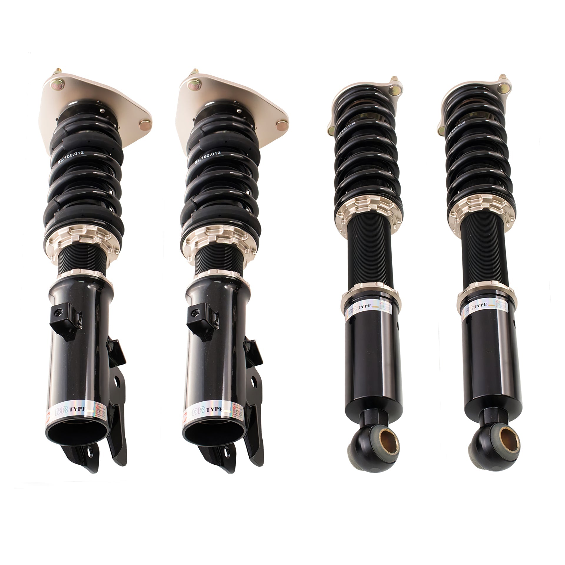 BC Racing coilovers on a white background