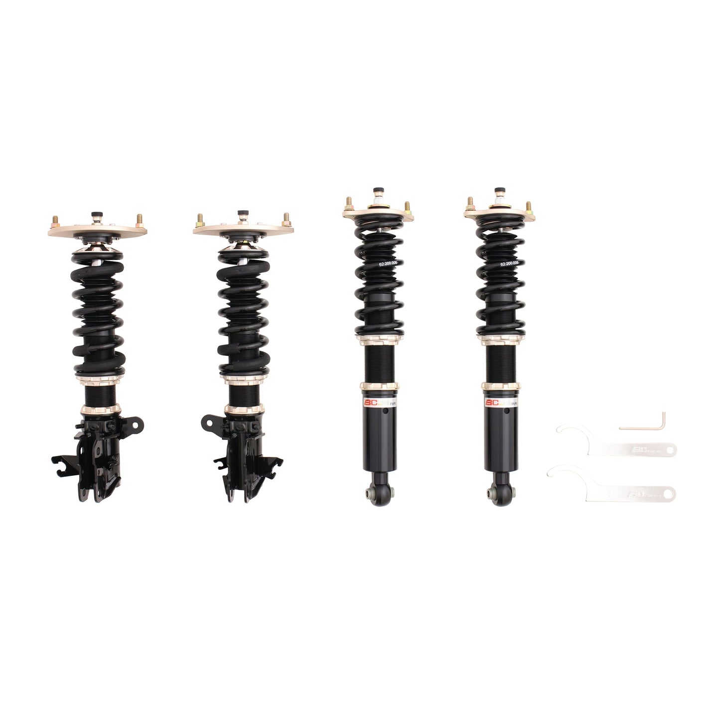 BC Racing coilovers on a white background