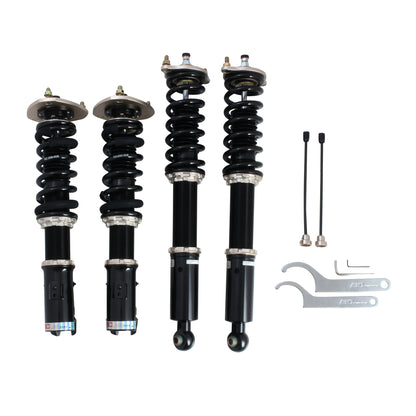 BC Racing coilovers on a white background
