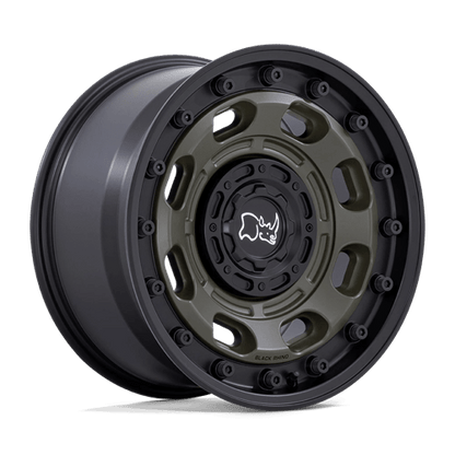 Black Rhino ATLAS Olive Drab Green W/ Black Lip 17x8 +38 5x114.3|5x127mm 72.6mm