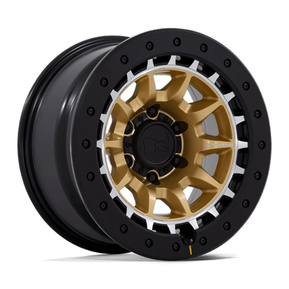Black Rhino BR016 TUSK Matte Gold W/ Machined Ring 17x8.5 -10 6x114.3mm 66.1mm