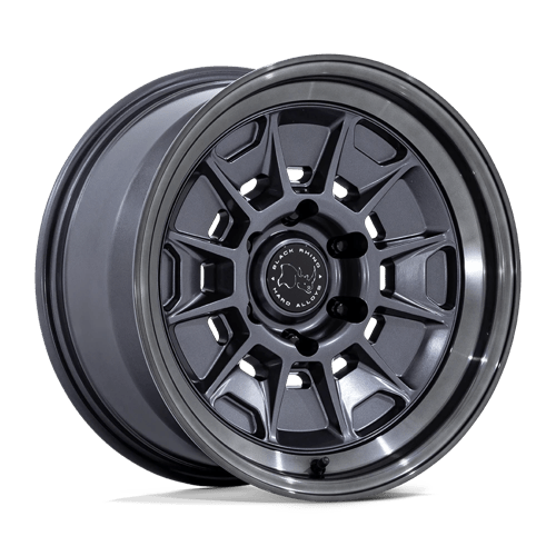 Black Rhino BR021 MONDO Matte Gunmetal W/ G-gray Lip 17x8.5 +20 6x139.7mm 106.1mm