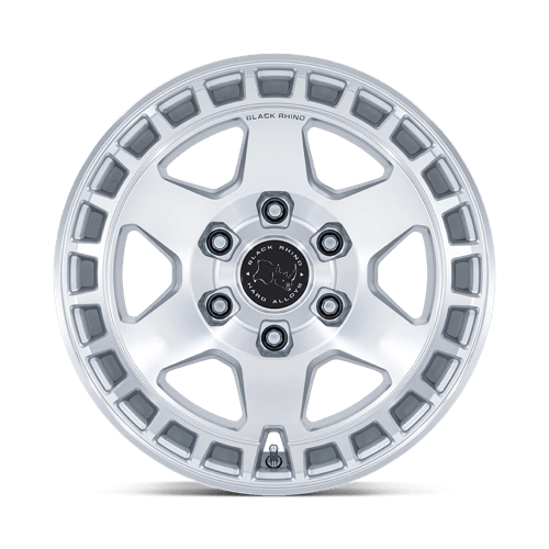 Black Rhino BR022 BAHARI Gloss Silver W/ Machined Face 17x8.5 +25 6x139.7mm 106.1mm