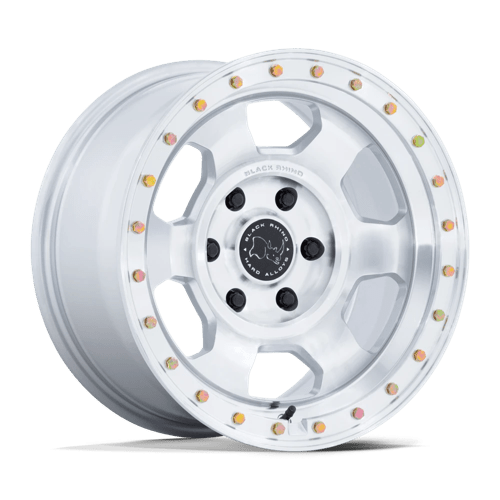 Black Rhino BR029 TROOPER Gloss Silver W/ Machined Face 17x8.5 +25 5x127mm 71.5mm