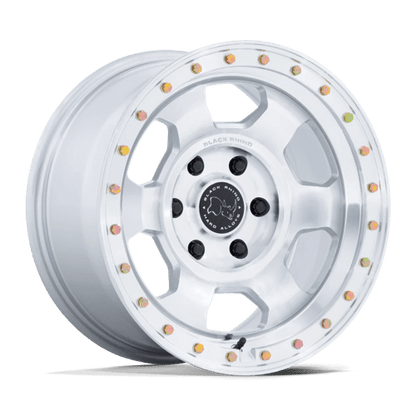 Black Rhino BR029 TROOPER Gloss Silver W/ Machined Face 17x8.5 +25 6x139.7mm 106.1mm