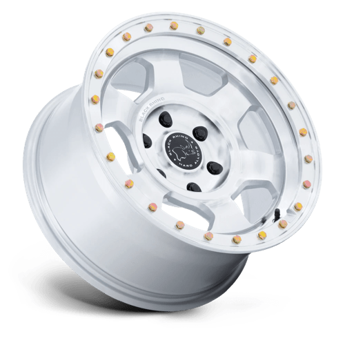 Black Rhino BR029 TROOPER Gloss Silver W/ Machined Face 17x8.5 -10 5x127mm 71.5mm