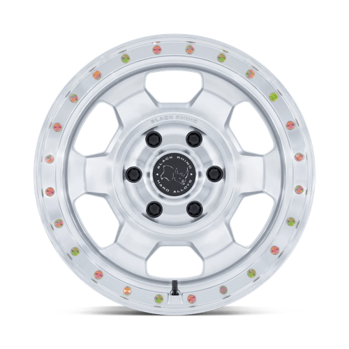 Black Rhino BR029 TROOPER Gloss Silver W/ Machined Face 17x8.5 +25 5x127mm 71.5mm