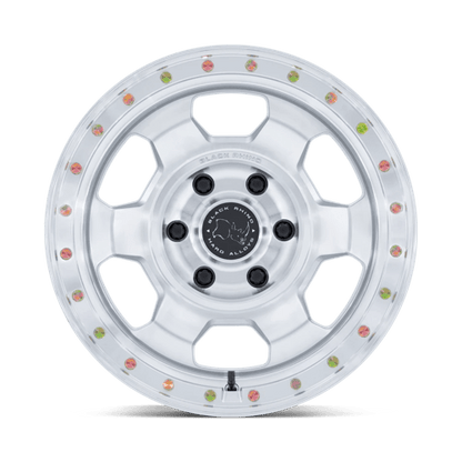 Black Rhino BR029 TROOPER Gloss Silver W/ Machined Face 17x8.5 +25 5x127mm 71.5mm
