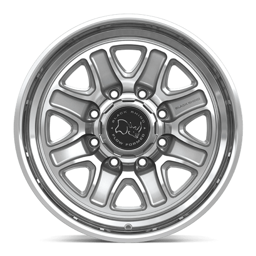 Black Rhino BR032 ECHO Gloss Silver W/ Machined Face 18x9 +12 8x170mm 125.1mm