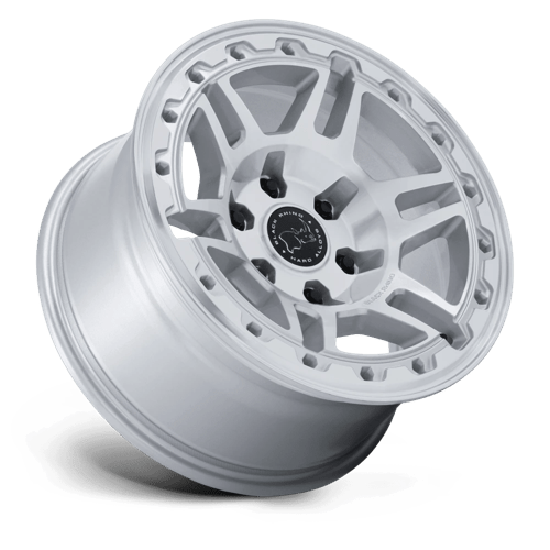 Black Rhino BR039 VANGUARD Gloss Silver W/ Machined Face 17x8.5 +25 6x114.3mm 66.1mm
