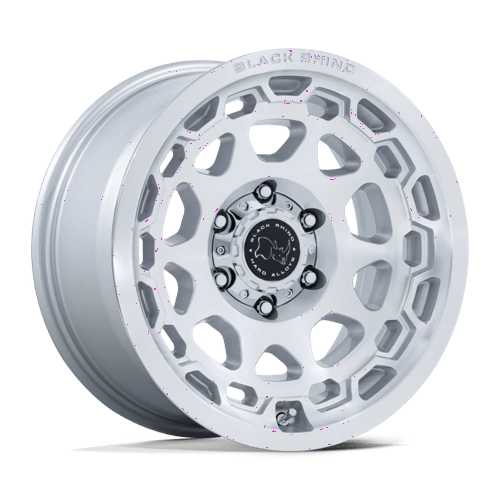 Black Rhino BR026 CONGO Gloss Silver W/ Machined Face 17x8.5 +25 5x114.3mm 72.6mm