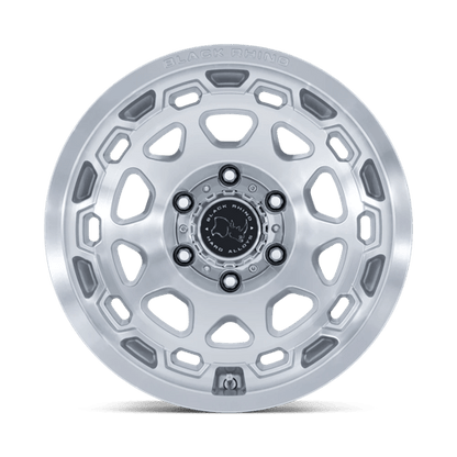 Black Rhino BR026 CONGO Gloss Silver W/ Machined Face 17x8.5 +25 5x127mm 71.5mm