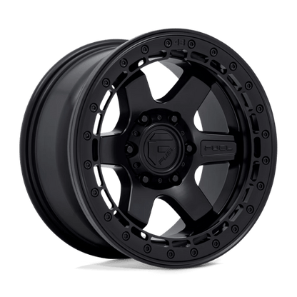 Fuel Offroad D122 BLOCK BEADLOCK Matte Black W/ M-black Ring 17x8.5 0 6x139.7mm 106.1mm