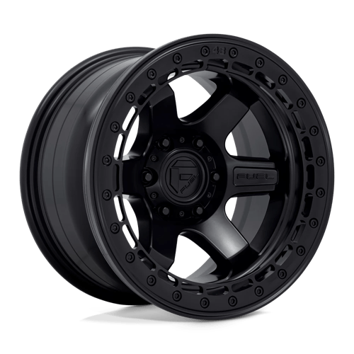 Fuel Offroad D122 BLOCK BEADLOCK Matte Black W/ M-black Ring 17x9 -15 6x139.7mm 106.1mm