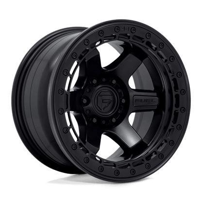 Fuel Offroad D122 BLOCK BEADLOCK Matte Black W/ M-black Ring 17x9 -15 6x139.7mm 106.1mm