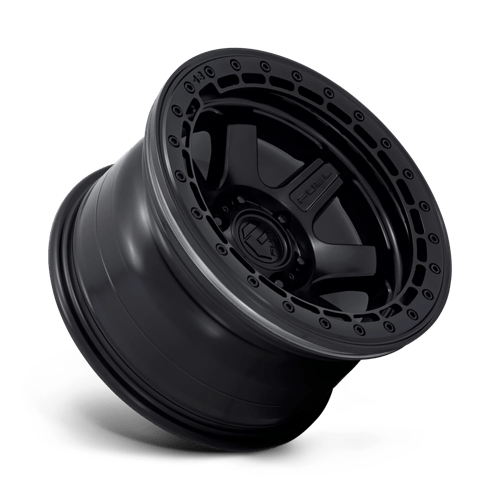 Fuel Offroad D122 BLOCK BEADLOCK Matte Black W/ M-black Ring 17x9 -15 6x139.7mm 106.1mm