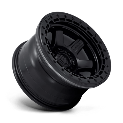 Fuel Offroad D122 BLOCK BEADLOCK Matte Black W/ M-black Ring 17x9 -15 6x139.7mm 106.1mm