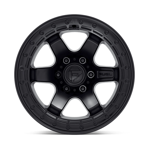 Fuel Offroad D122 BLOCK BEADLOCK Matte Black W/ M-black Ring 17x9 -15 6x139.7mm 106.1mm