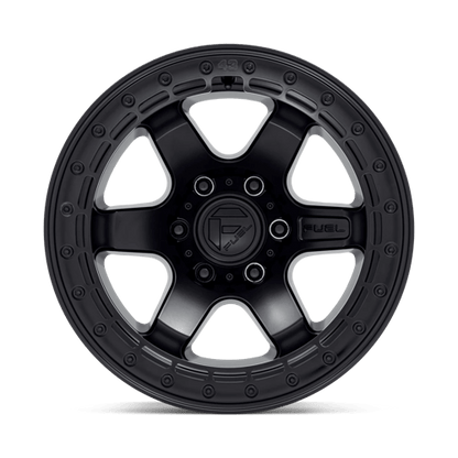Fuel Offroad D122 BLOCK BEADLOCK Matte Black W/ M-black Ring 17x9 -15 6x139.7mm 106.1mm