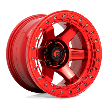 Fuel Offroad D123 BLOCK BEADLOCK Candy Red W/ Candy Red Ring 17x9 -15 5x127mm 71.5mm