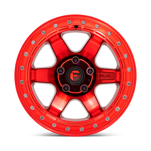 Fuel Offroad D123 BLOCK BEADLOCK Candy Red W/ Candy Red Ring 17x9 -15 5x127mm 71.5mm