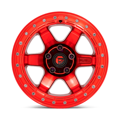 Fuel Offroad D123 BLOCK BEADLOCK Candy Red W/ Candy Red Ring 17x9 -15 5x127mm 71.5mm