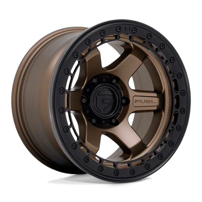 Fuel Offroad D124 BLOCK BEADLOCK Matte Bronze W/ M-black Ring 17x9 -15 5x127mm 71.5mm