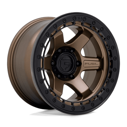 Fuel Offroad D124 BLOCK BEADLOCK Matte Bronze W/ M-black Ring 17x9 -15 6x139.7mm 106.1mm