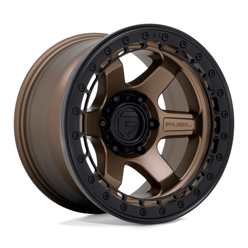 Fuel Offroad D124 BLOCK BEADLOCK Matte Bronze W/ M-black Ring 17x8.5 0 6x135mm 87.1mm