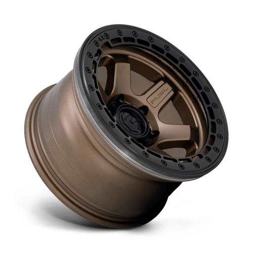 Fuel Offroad D124 BLOCK BEADLOCK Matte Bronze W/ M-black Ring 17x9 -15 6x139.7mm 106.1mm