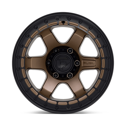 Fuel Offroad D124 BLOCK BEADLOCK Matte Bronze W/ M-black Ring 17x9 -15 6x139.7mm 106.1mm