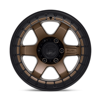 Fuel Offroad D124 BLOCK BEADLOCK Matte Bronze W/ M-black Ring 17x9 -15 6x139.7mm 106.1mm