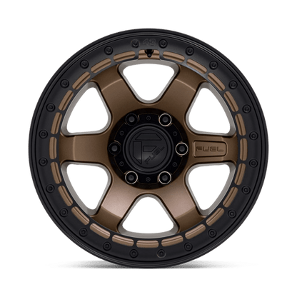 Fuel Offroad D124 BLOCK BEADLOCK Matte Bronze W/ M-black Ring 17x8.5 0 6x139.7mm 106.1mm