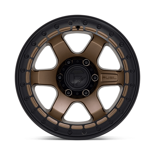 Fuel Offroad D124 BLOCK BEADLOCK Matte Bronze W/ M-black Ring 17x9 -15 5x127mm 71.5mm