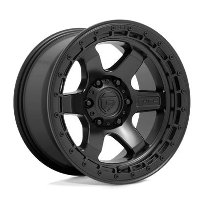 Fuel Offroad D750 BLOCK Matte Black W/ Black Ring 17x9 +1 6x139.7mm 106.1mm
