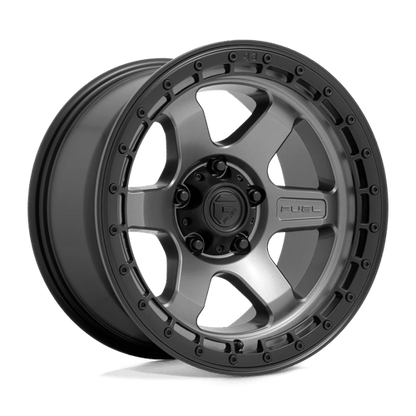Fuel Offroad D752 BLOCK Matte Gunmetal W/ Black Ring 18x9 +1 6x139.7mm 106.1mm