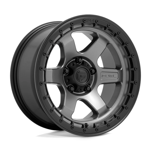 Fuel Offroad D752 BLOCK Matte Gunmetal W/ Black Ring 18x9 -12 5x127mm 71.5mm