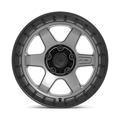 Fuel Offroad D752 BLOCK Matte Gunmetal W/ Black Ring 17x9 -12 6x139.7mm 106.1mm