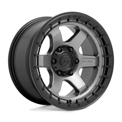 Fuel Offroad D752 BLOCK Matte Gunmetal W/ Black Ring 17x9 +1 6x139.7mm 106.1mm