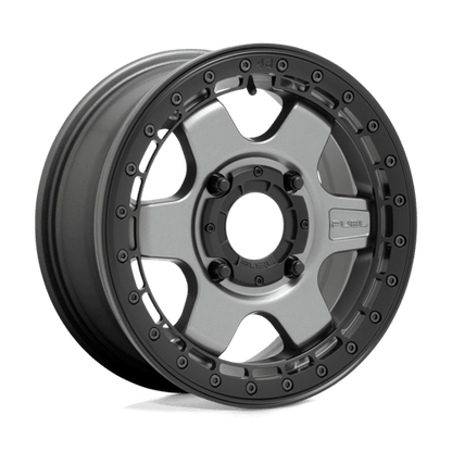 Fuel Offroad D923 BLOCK UTV BEADLOCK Matte Gun Metal W/ Black Ring 15x6 +38 4x156mm 132mm