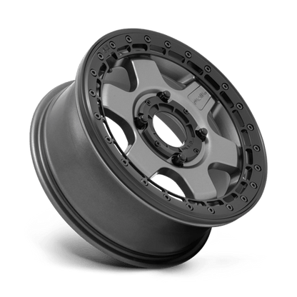 Fuel Offroad D923 BLOCK UTV BEADLOCK Matte Gun Metal W/ Black Ring 15x6 +38 4x156mm 132mm