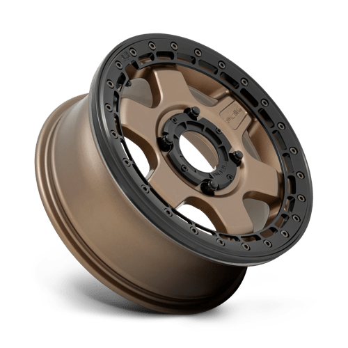 Fuel Offroad D924 BLOCK UTV BEADLOCK Matte Bronze W/ Black Ring 15x6 +38 4x137mm 110.1mm