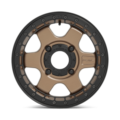Fuel Offroad D924 BLOCK UTV BEADLOCK Matte Bronze W/ Black Ring 15x6 +38 4x156mm 132mm