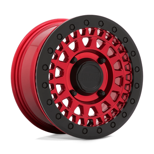 Black Rhino PARKER UTV BEADLOCK Candy Red W/ Black Bead Ring 14x7 +36 4x156mm 132mm